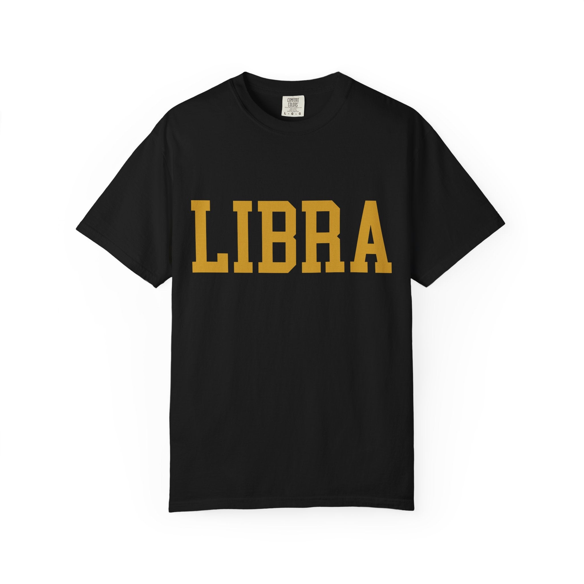Libra Zodiac T-Shirt — Gold Scales Design (Sun & Moon)