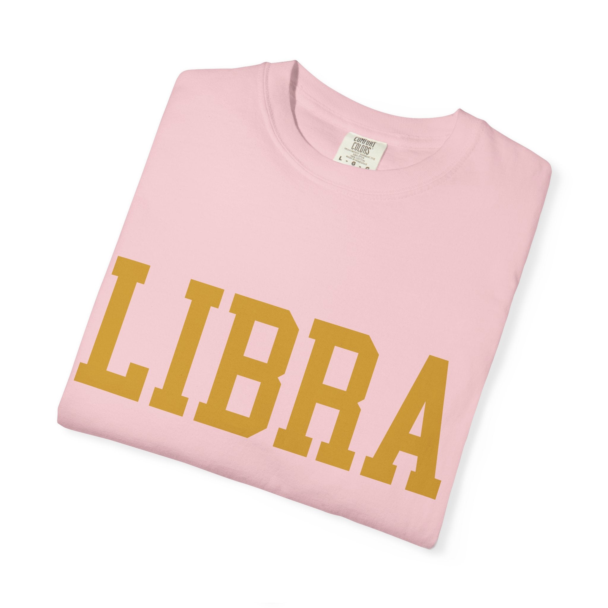 Libra Zodiac T-Shirt — Gold Scales Design (Sun & Moon)