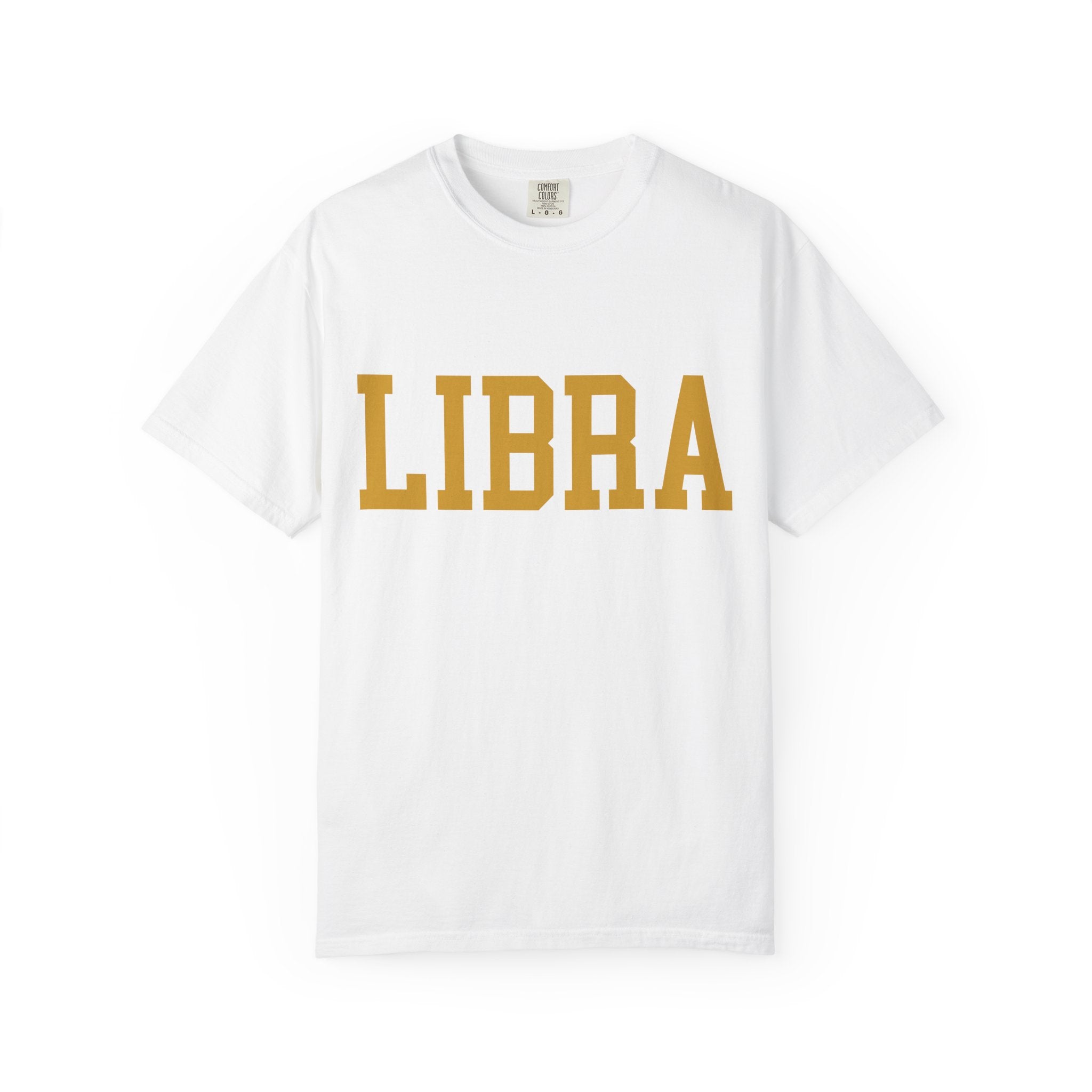 Libra Zodiac T-Shirt — Gold Scales Design (Sun & Moon)
