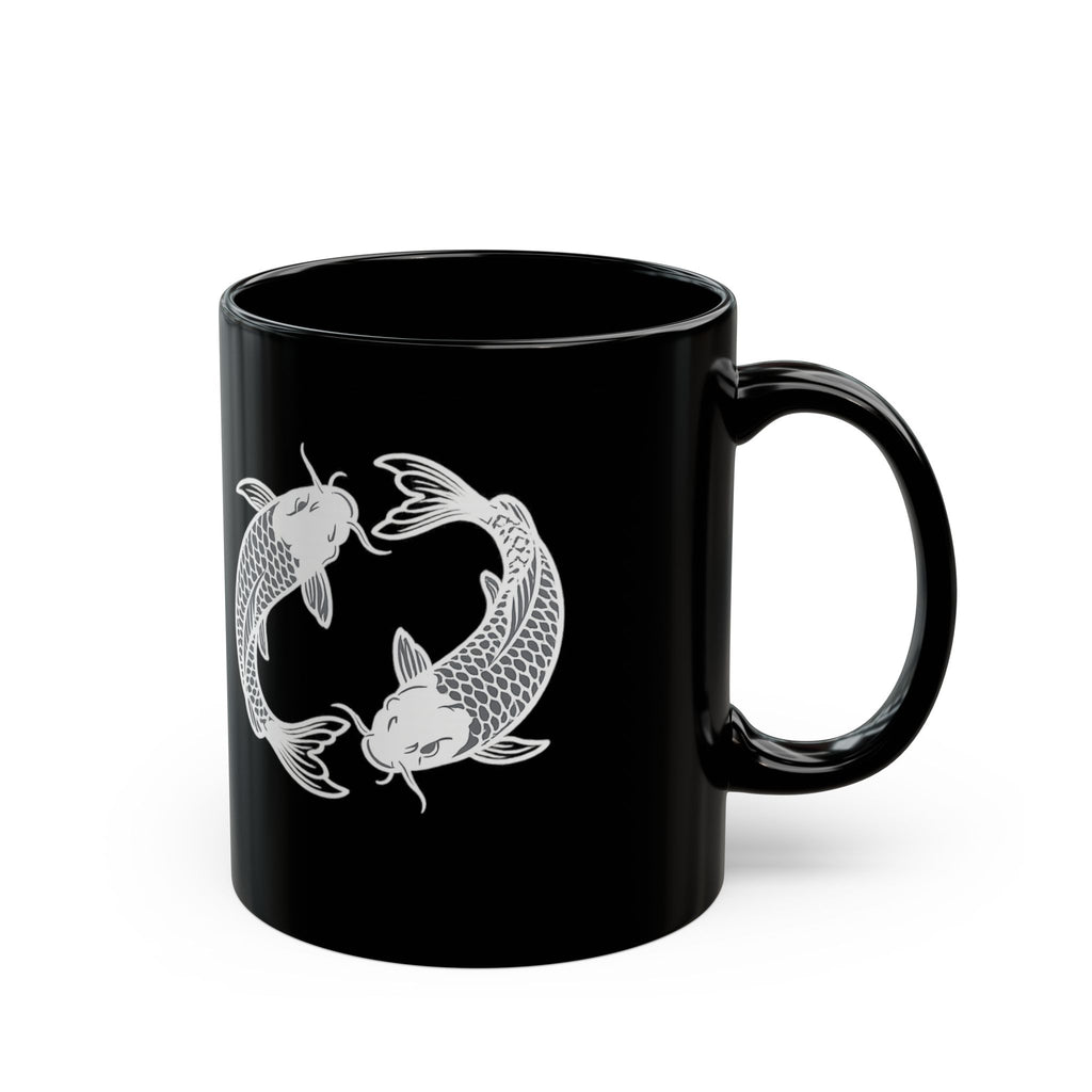 Pisces Zodiac Fish Mug | Astrological Constellation Black Ceramic Mug