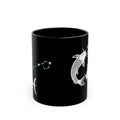 Pisces Zodiac Fish Mug | Astrological Constellation Black Ceramic Mug