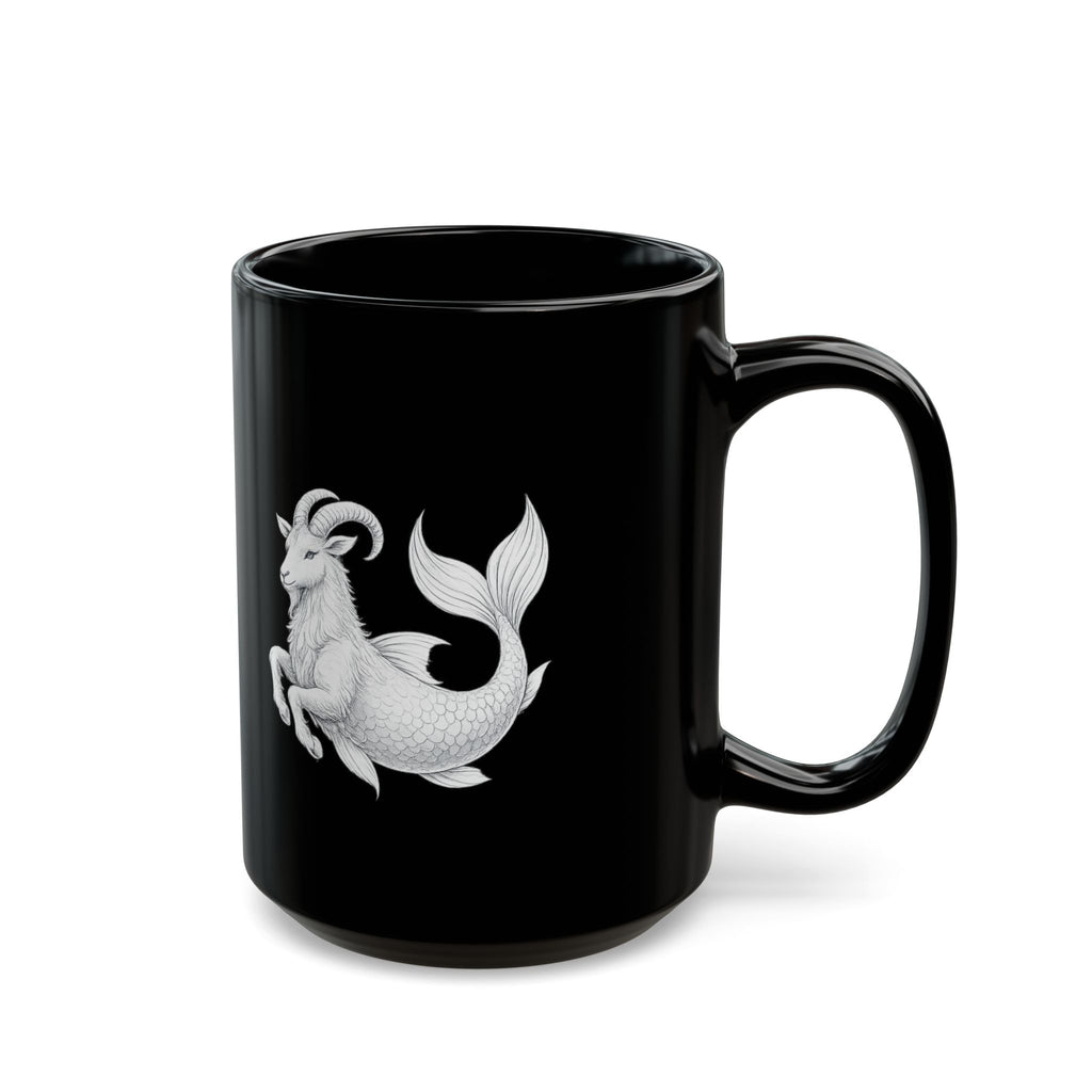 Capricorn Constellation Black Mug – Zodiac Goat-Fish Astrology Coffee Cup