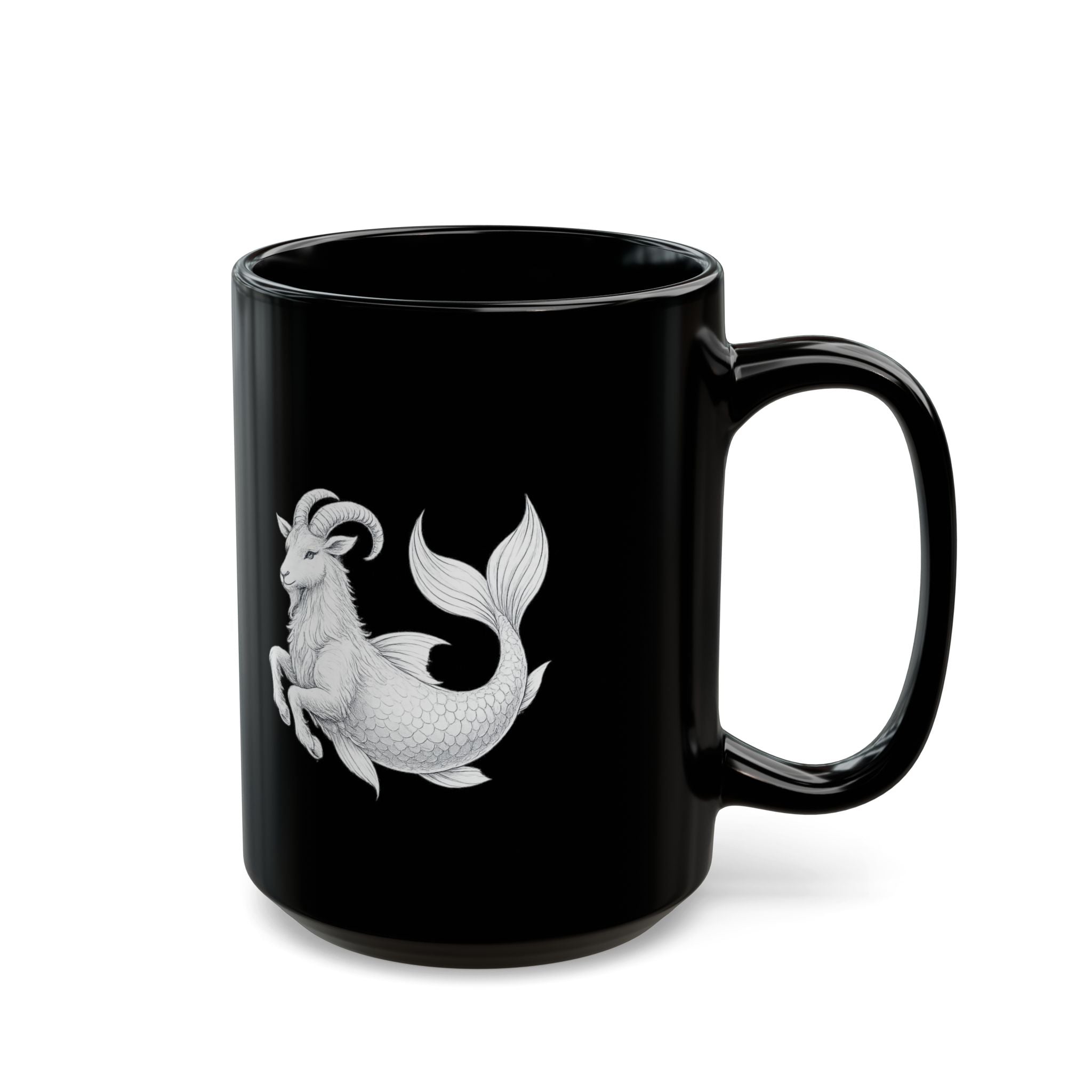 Capricorn Constellation Black Mug – Zodiac Goat-Fish Astrology Coffee Cup