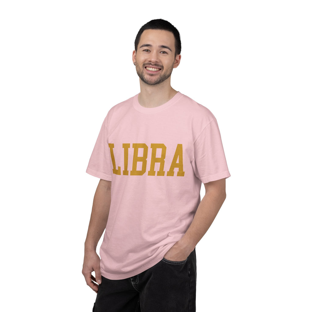 Libra Zodiac T-Shirt — Gold Scales Design (Sun & Moon)
