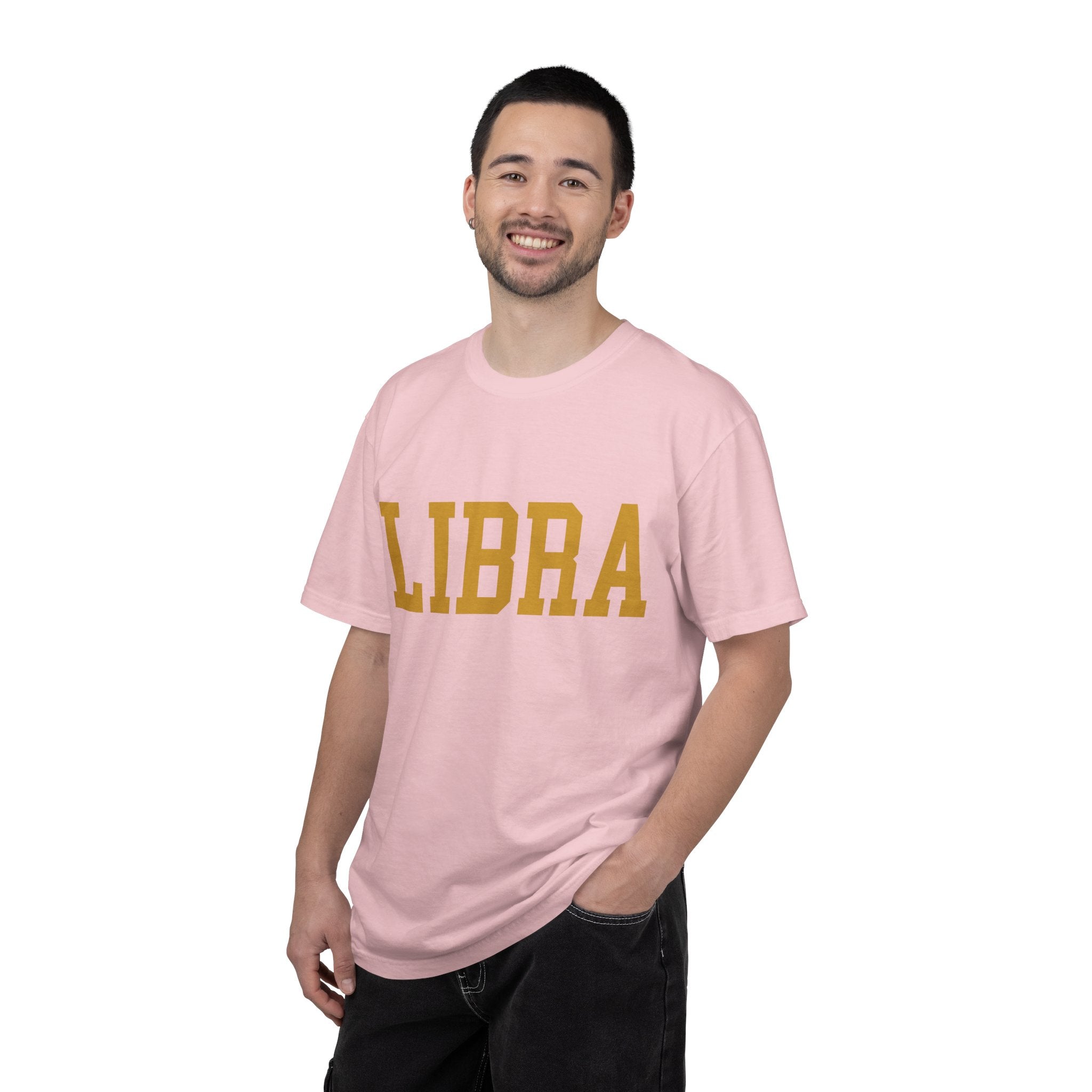 Libra Zodiac T-Shirt — Gold Scales Design (Sun & Moon)