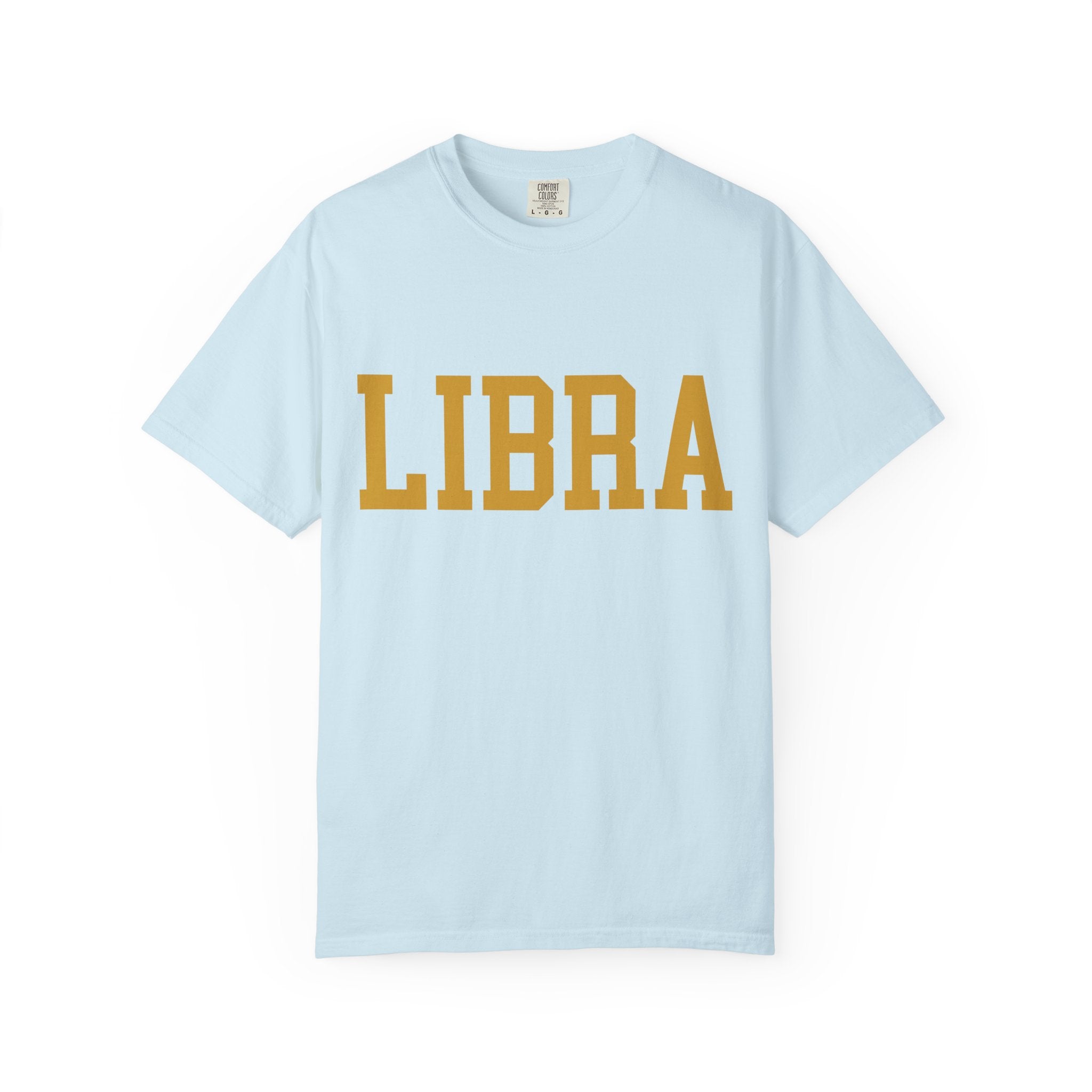Libra Zodiac T-Shirt — Gold Scales Design (Sun & Moon)