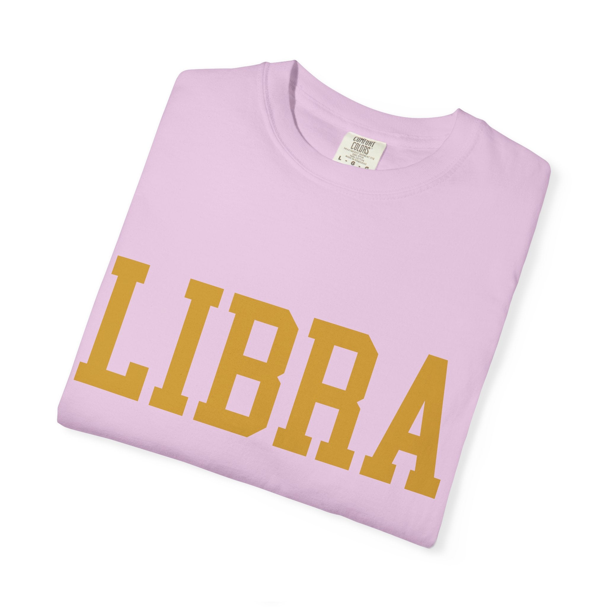 Libra Zodiac T-Shirt — Gold Scales Design (Sun & Moon)