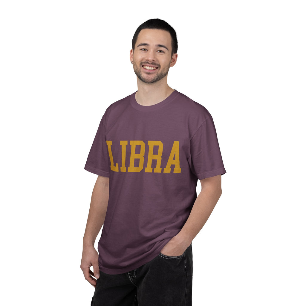 Libra Zodiac T-Shirt — Gold Scales Design (Sun & Moon)