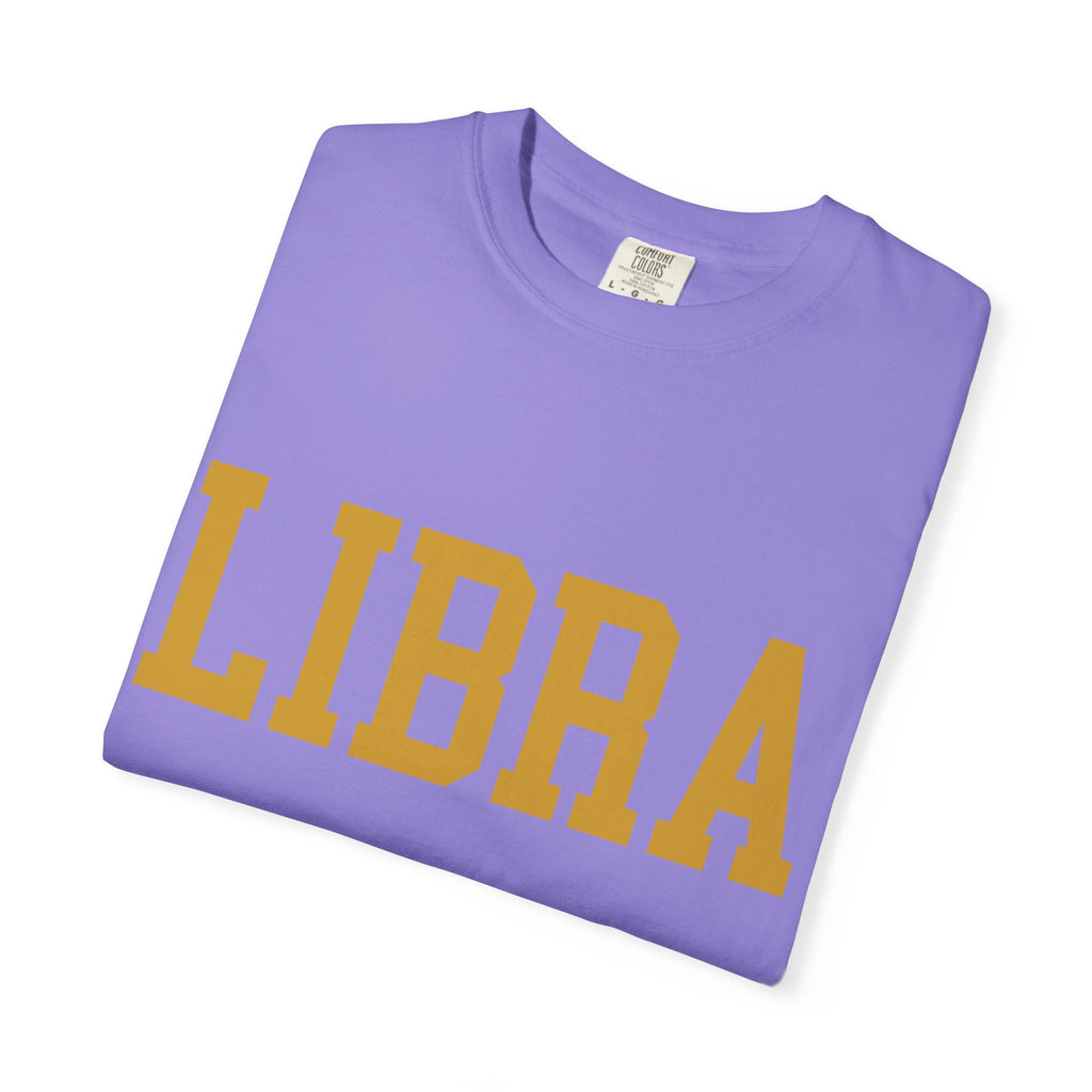 Libra Zodiac T-Shirt — Gold Scales Design (Sun & Moon)