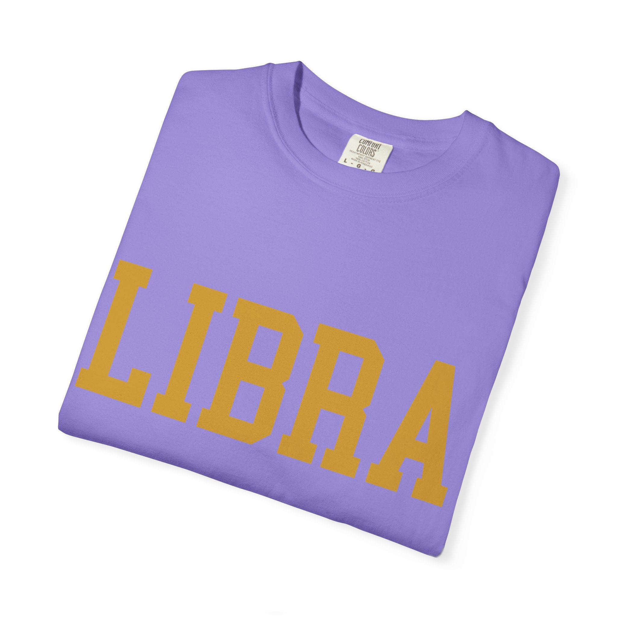 Libra Zodiac T-Shirt — Gold Scales Design (Sun & Moon)