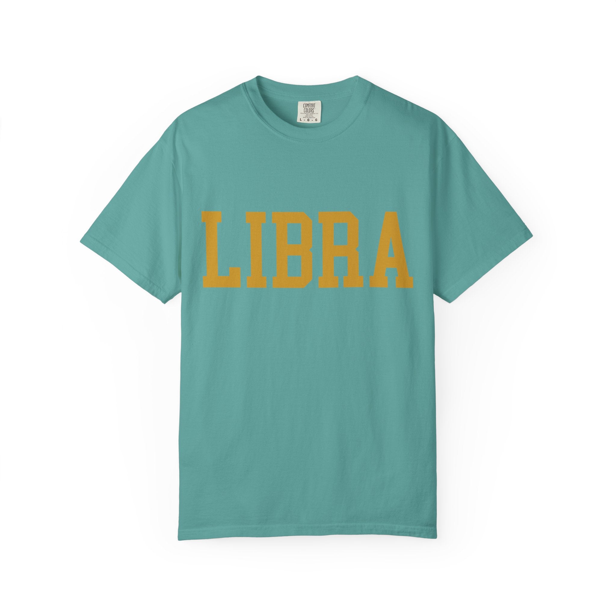 Libra Zodiac T-Shirt — Gold Scales Design (Sun & Moon)