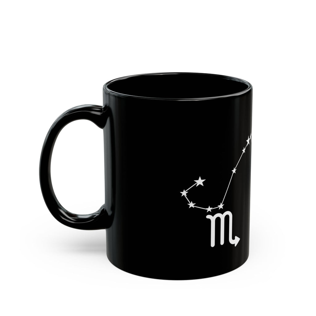 Scorpio Constellation Black Coffee Mug – White Scorpion Zodiac Design (11oz & 15oz)