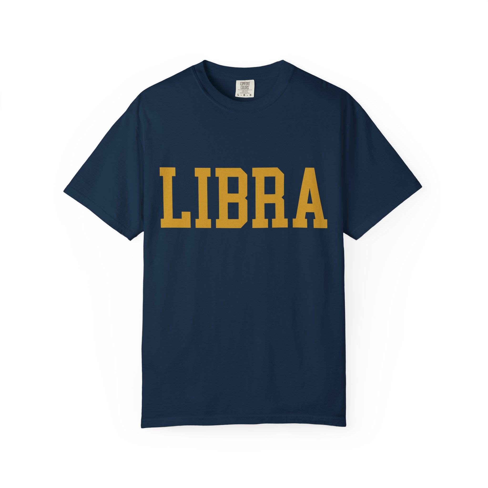 Libra Zodiac T-Shirt — Gold Scales Design (Sun & Moon)