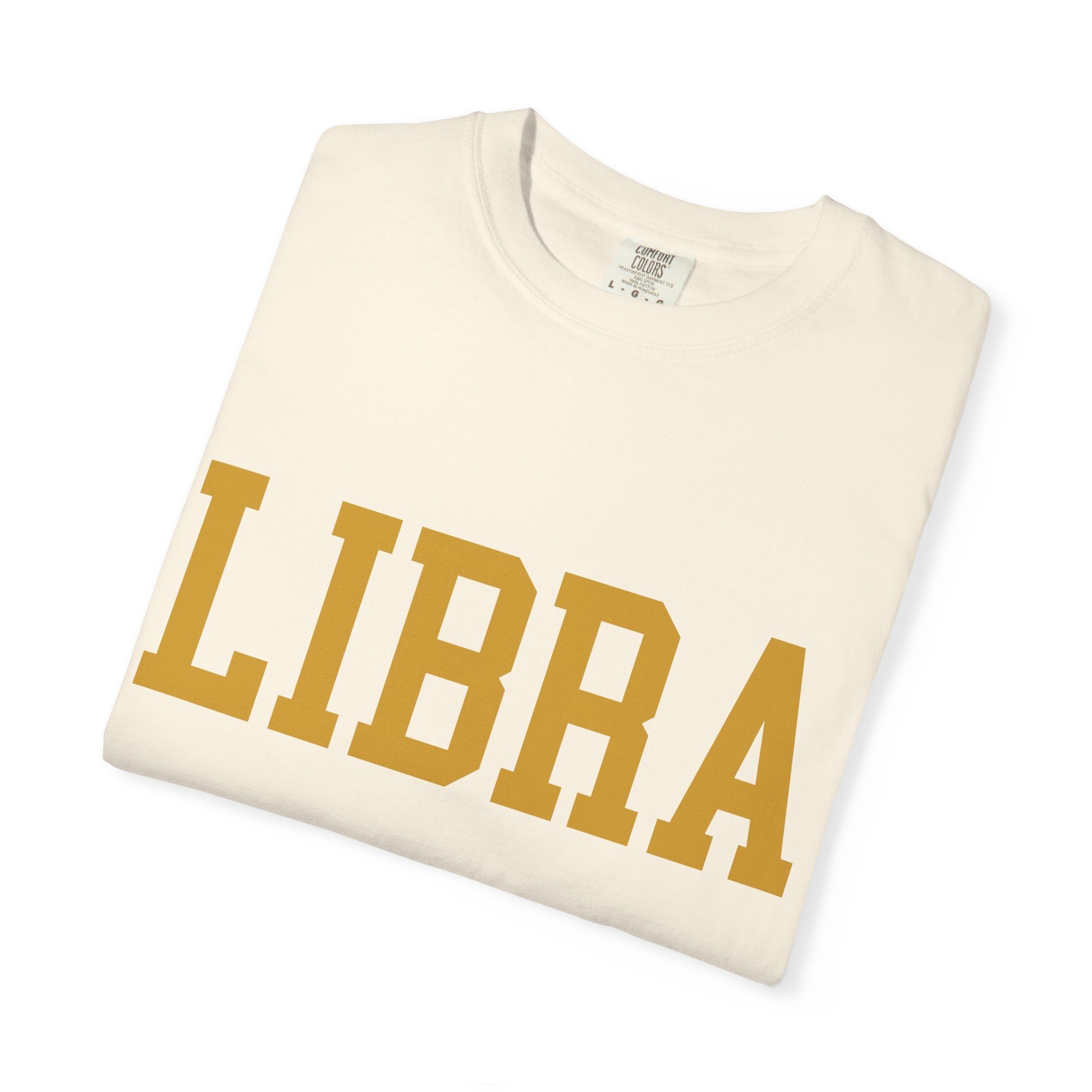 Libra Zodiac T-Shirt — Gold Scales Design (Sun & Moon)