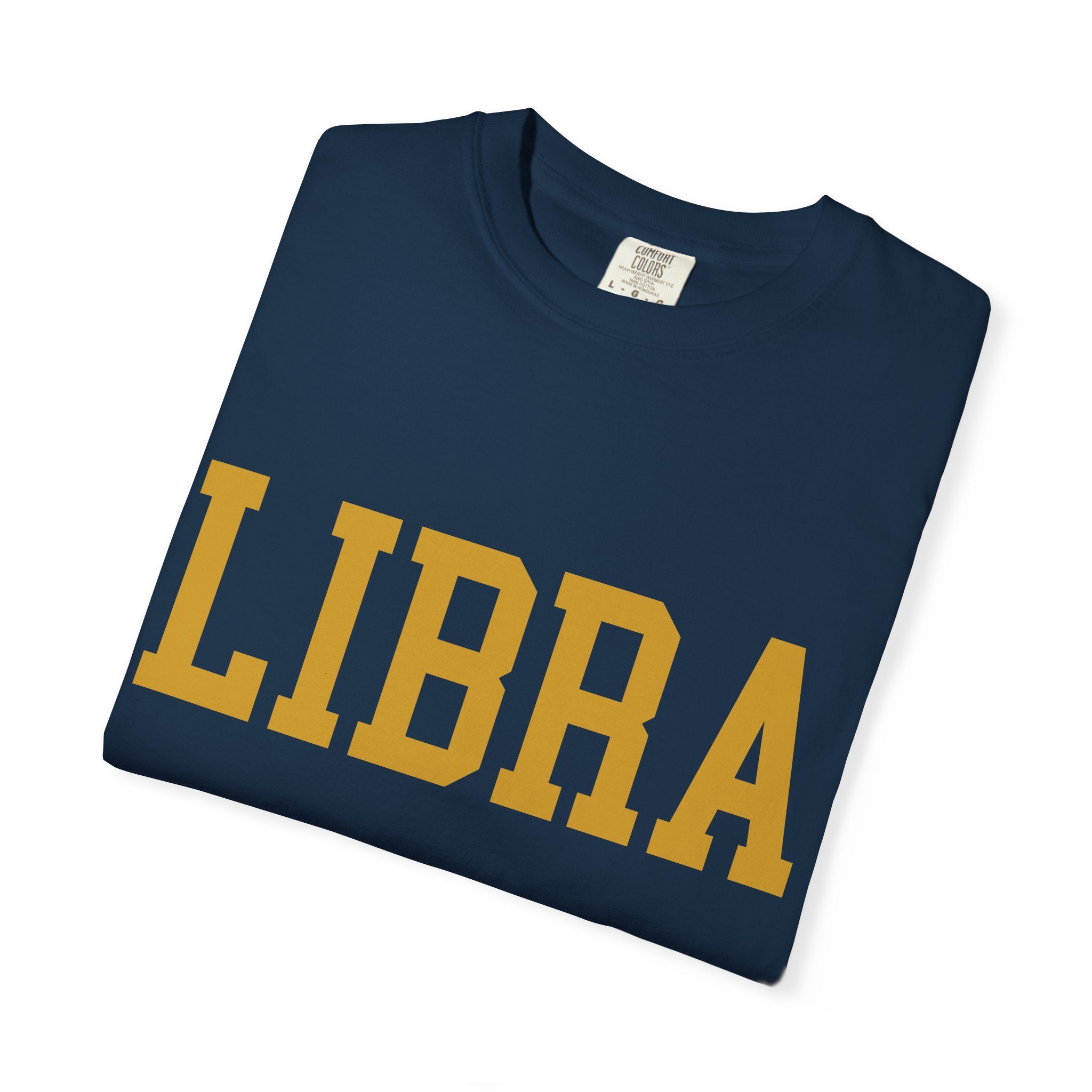 Libra Zodiac T-Shirt — Gold Scales Design (Sun & Moon)