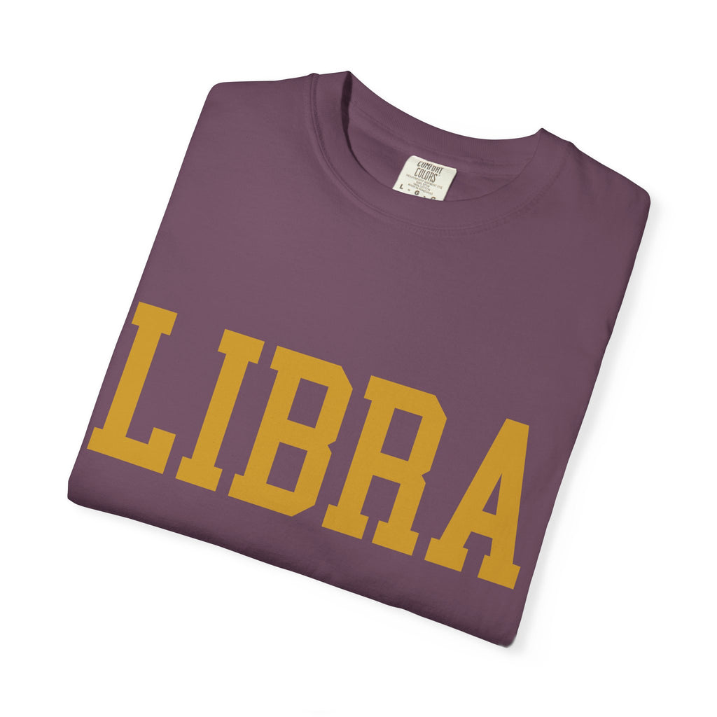 Libra Zodiac T-Shirt — Gold Scales Design (Sun & Moon)