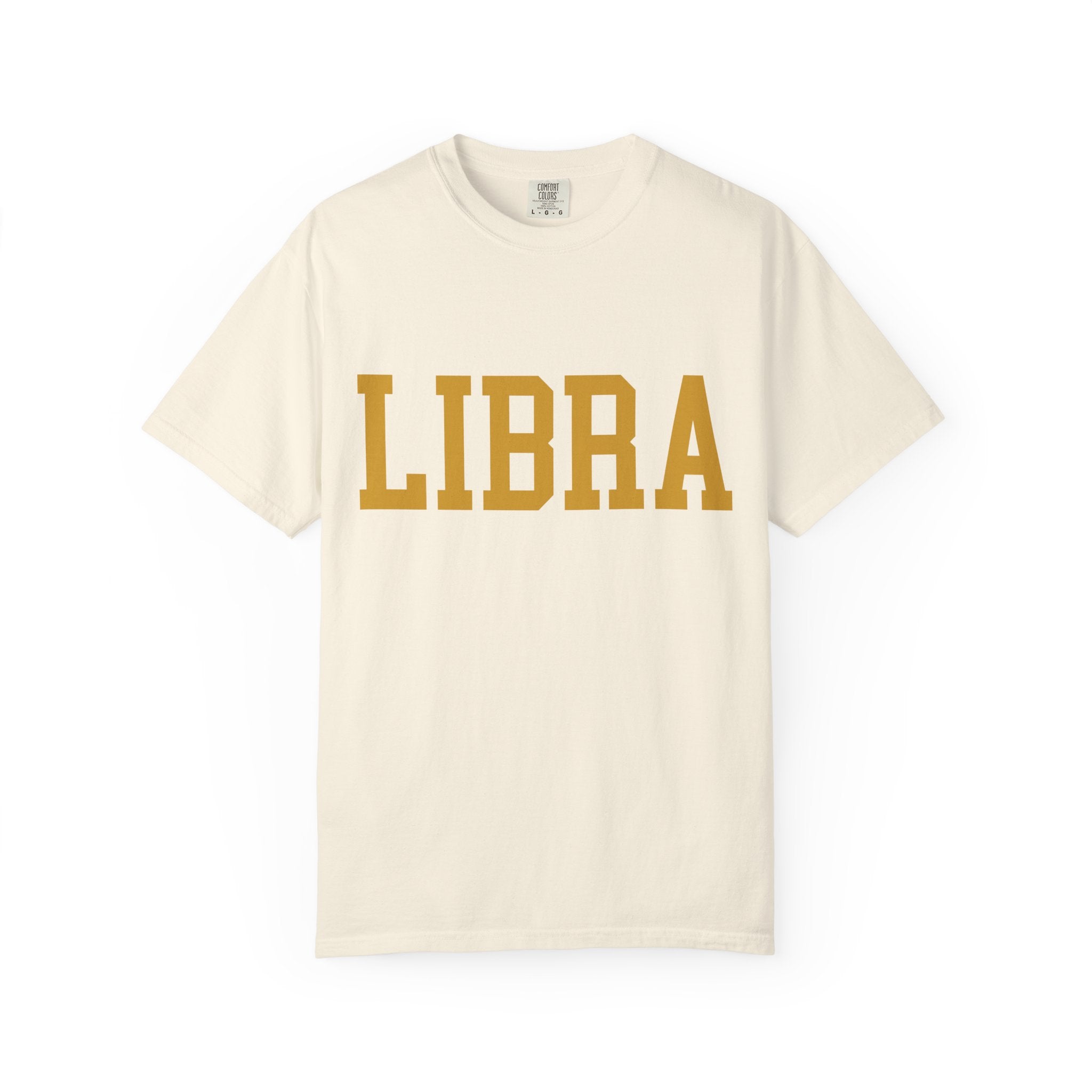 Libra Zodiac T-Shirt — Gold Scales Design (Sun & Moon)