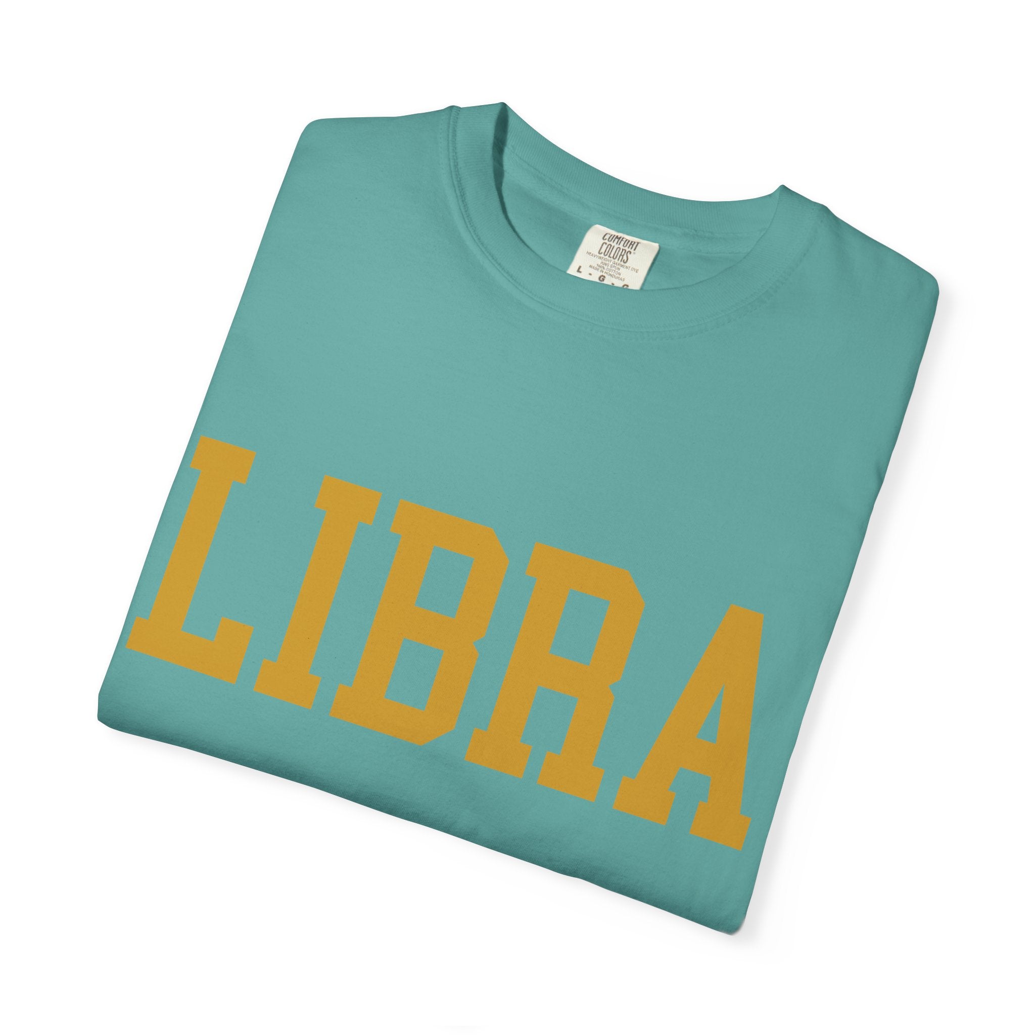 Libra Zodiac T-Shirt — Gold Scales Design (Sun & Moon)