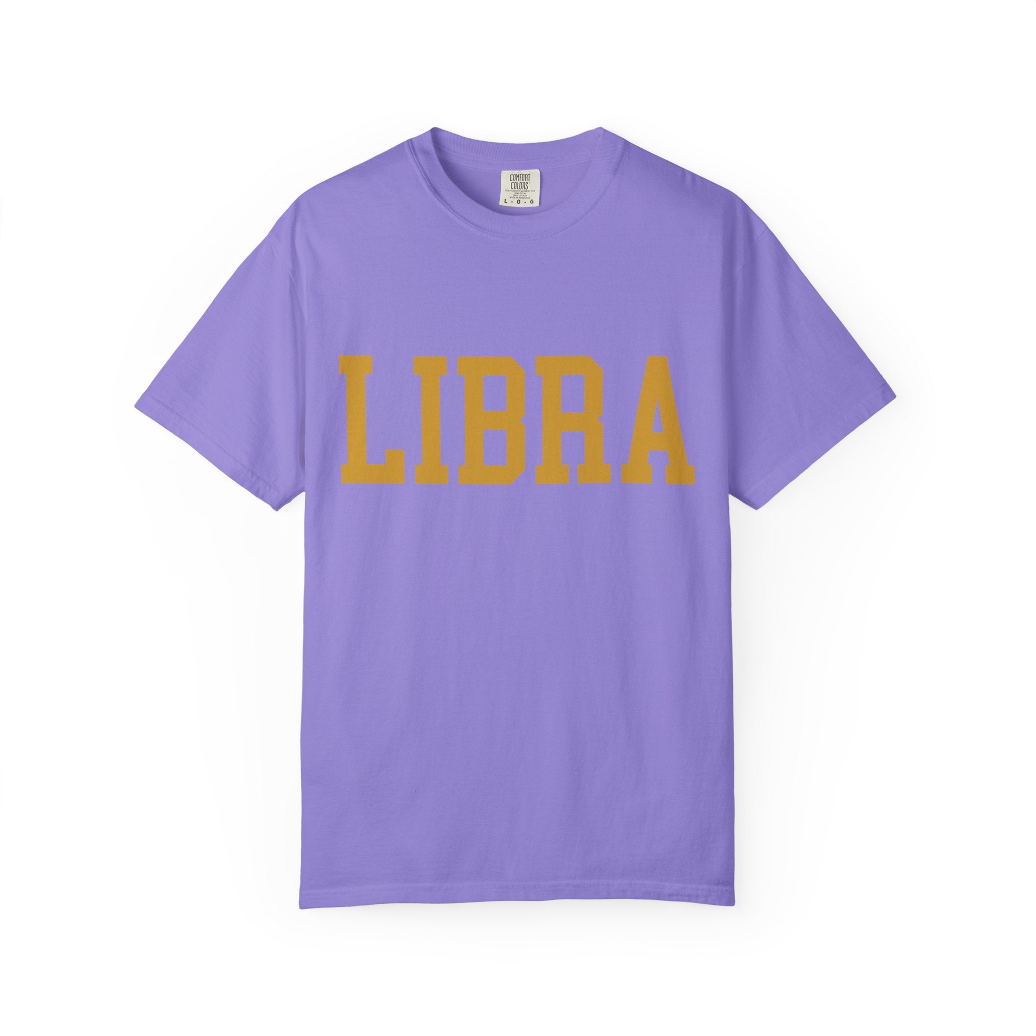 Libra Zodiac T-Shirt — Gold Scales Design (Sun & Moon)