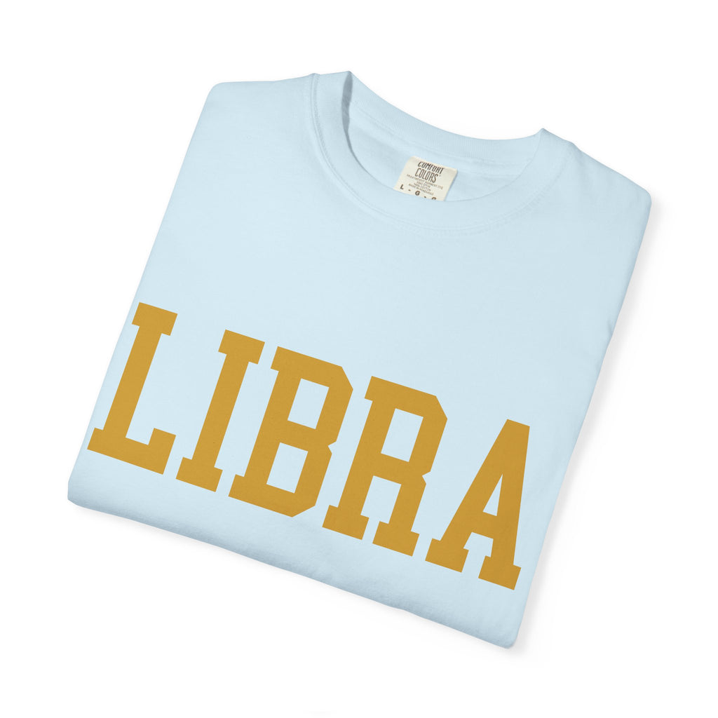 Libra Zodiac T-Shirt — Gold Scales Design (Sun & Moon)