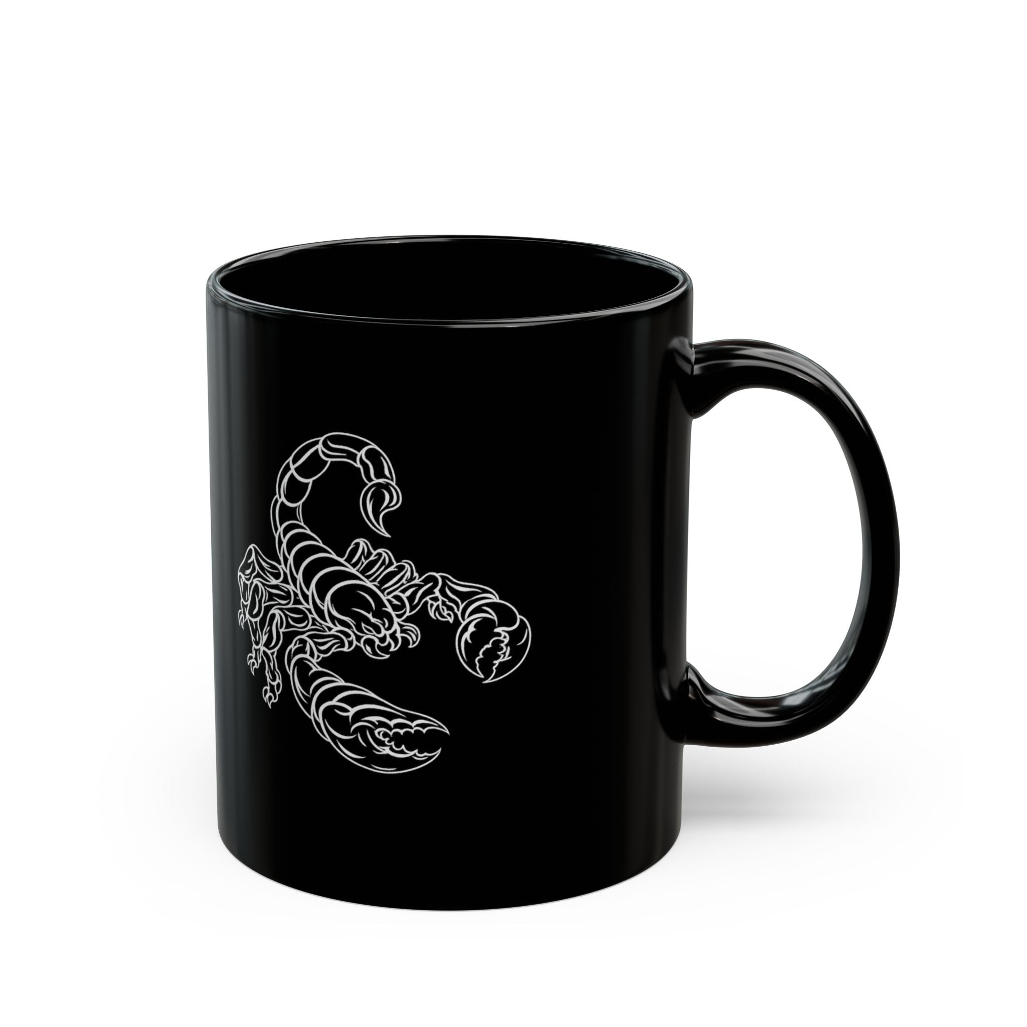 Scorpio Constellation Black Coffee Mug – White Scorpion Zodiac Design (11oz & 15oz)