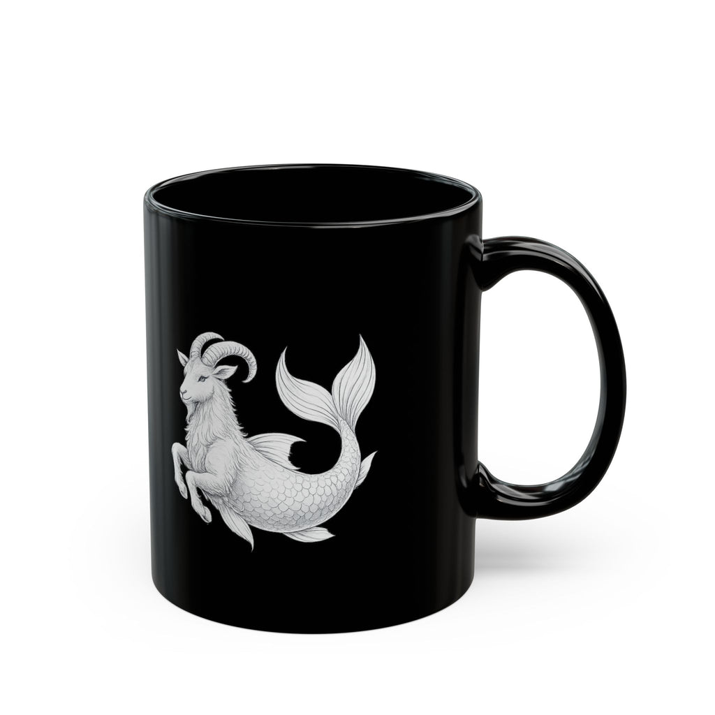 Capricorn Constellation Black Mug – Zodiac Goat-Fish Astrology Coffee Cup