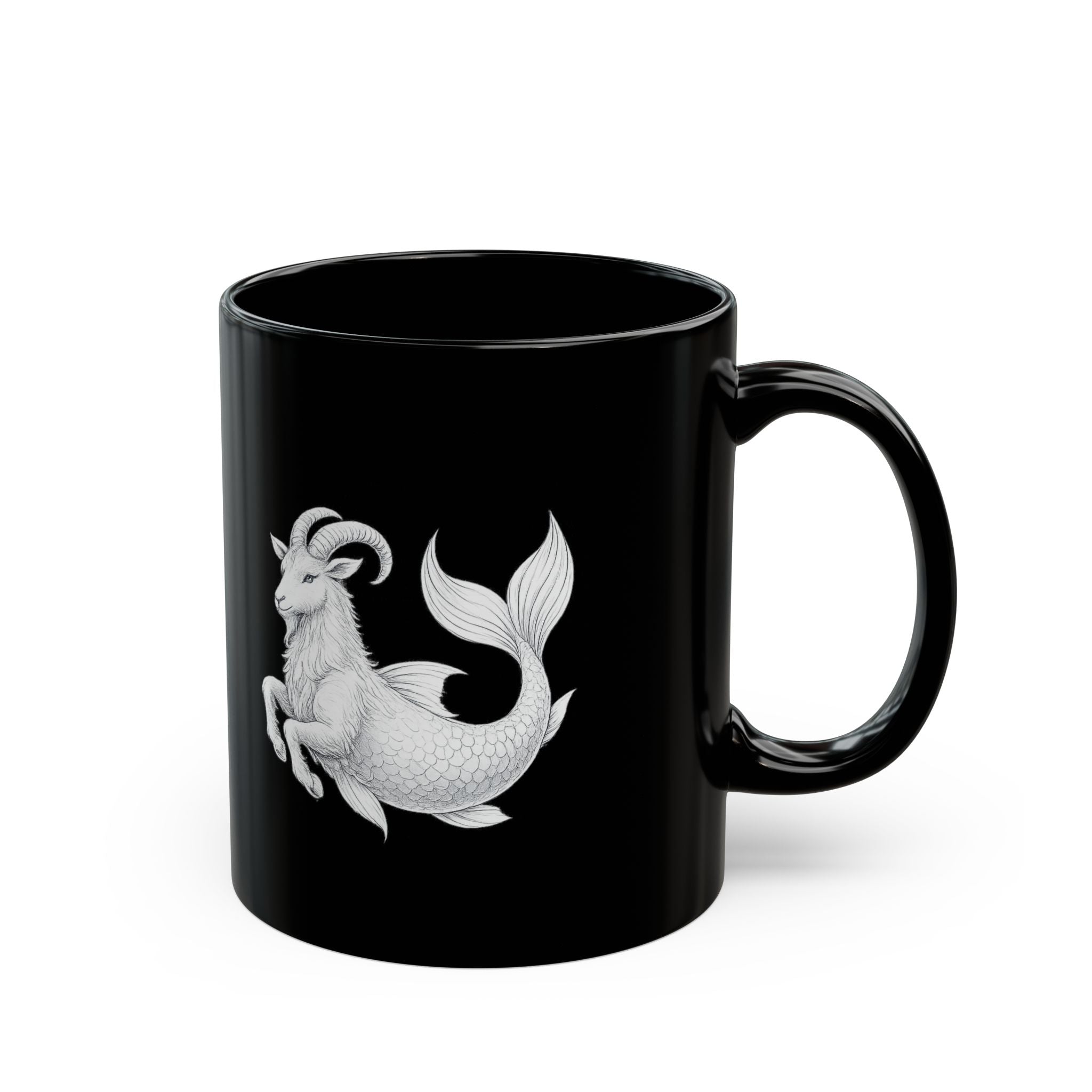 Capricorn Constellation Black Mug – Zodiac Goat-Fish Astrology Coffee Cup