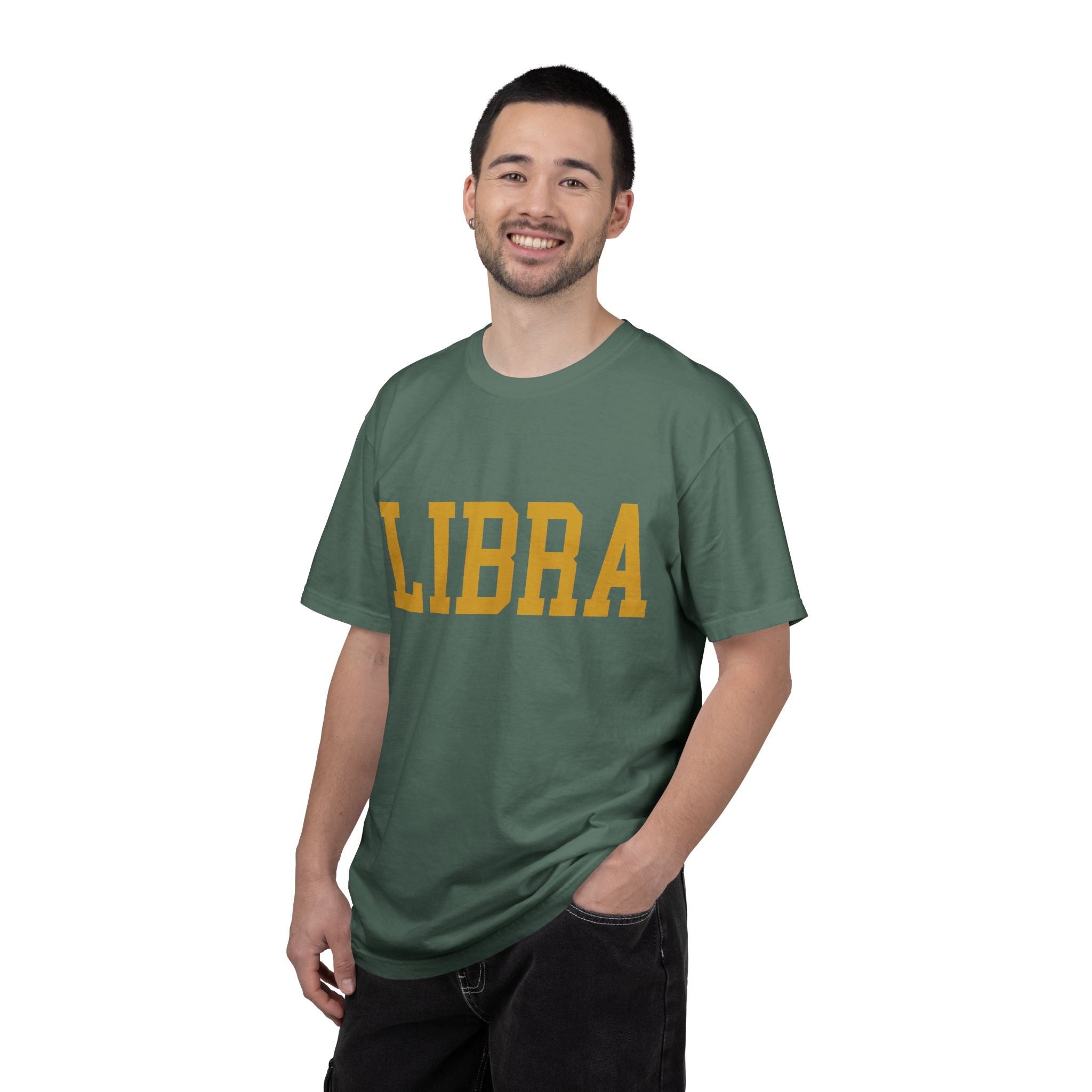 Libra Zodiac T-Shirt — Gold Scales Design (Sun & Moon)