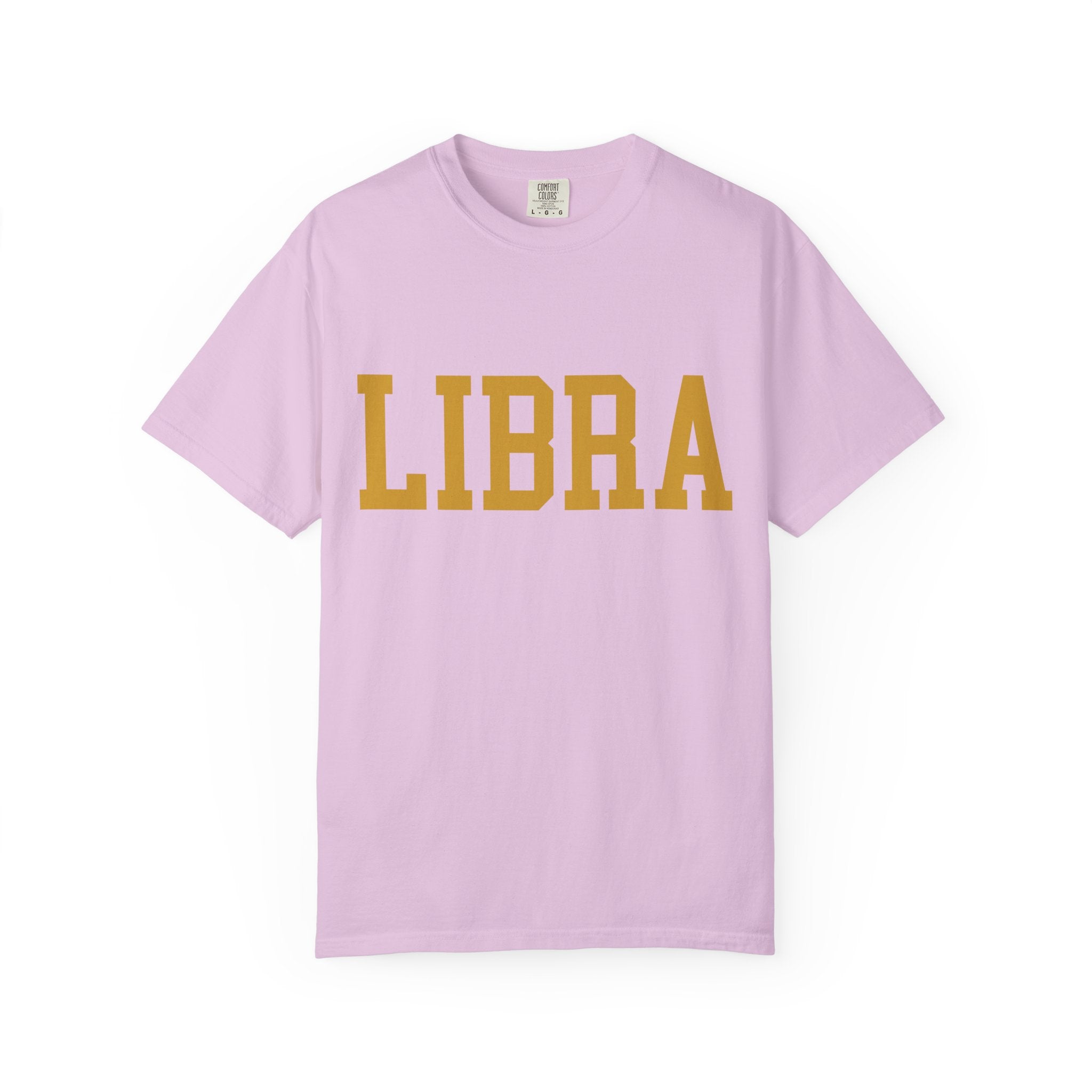 Libra Zodiac T-Shirt — Gold Scales Design (Sun & Moon)