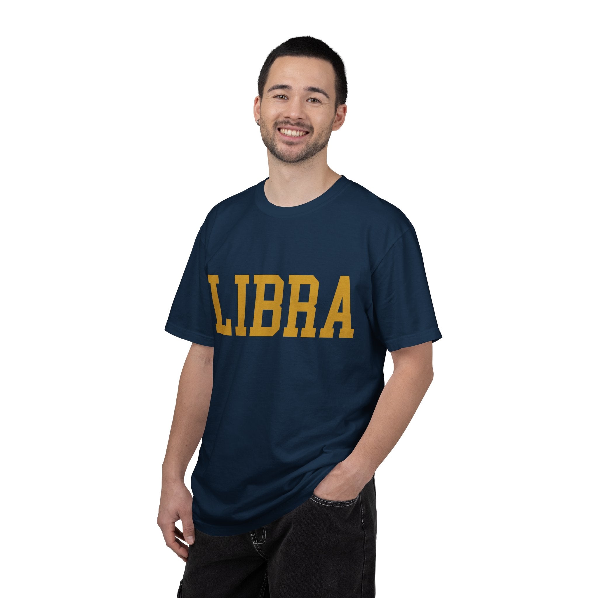 Libra Zodiac T-Shirt — Gold Scales Design (Sun & Moon)