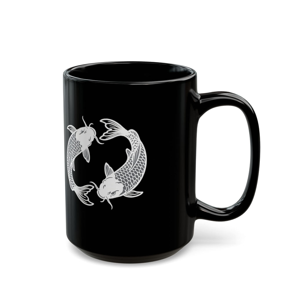Pisces Zodiac Fish Mug | Astrological Constellation Black Ceramic Mug