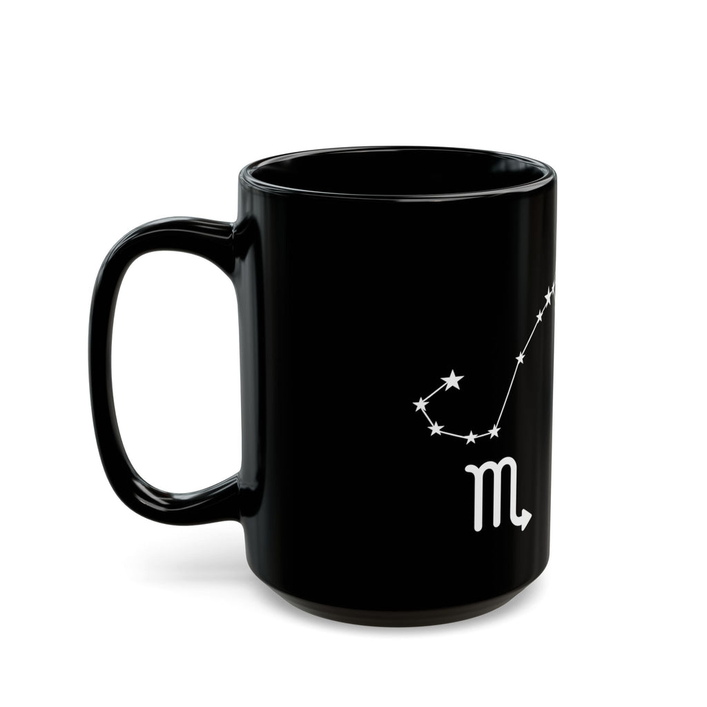 Scorpio Constellation Black Coffee Mug – White Scorpion Zodiac Design (11oz & 15oz)