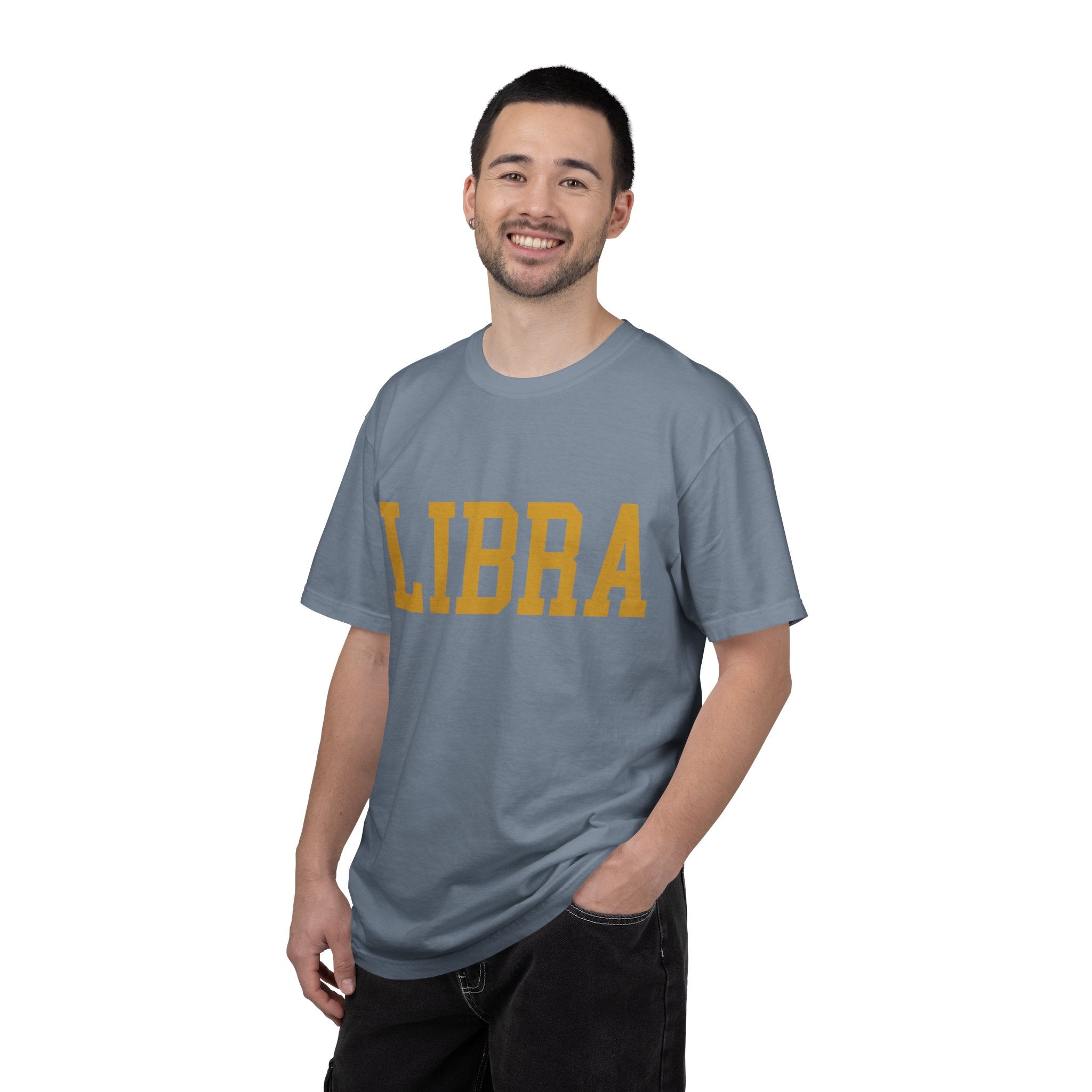 Libra Zodiac T-Shirt — Gold Scales Design (Sun & Moon)