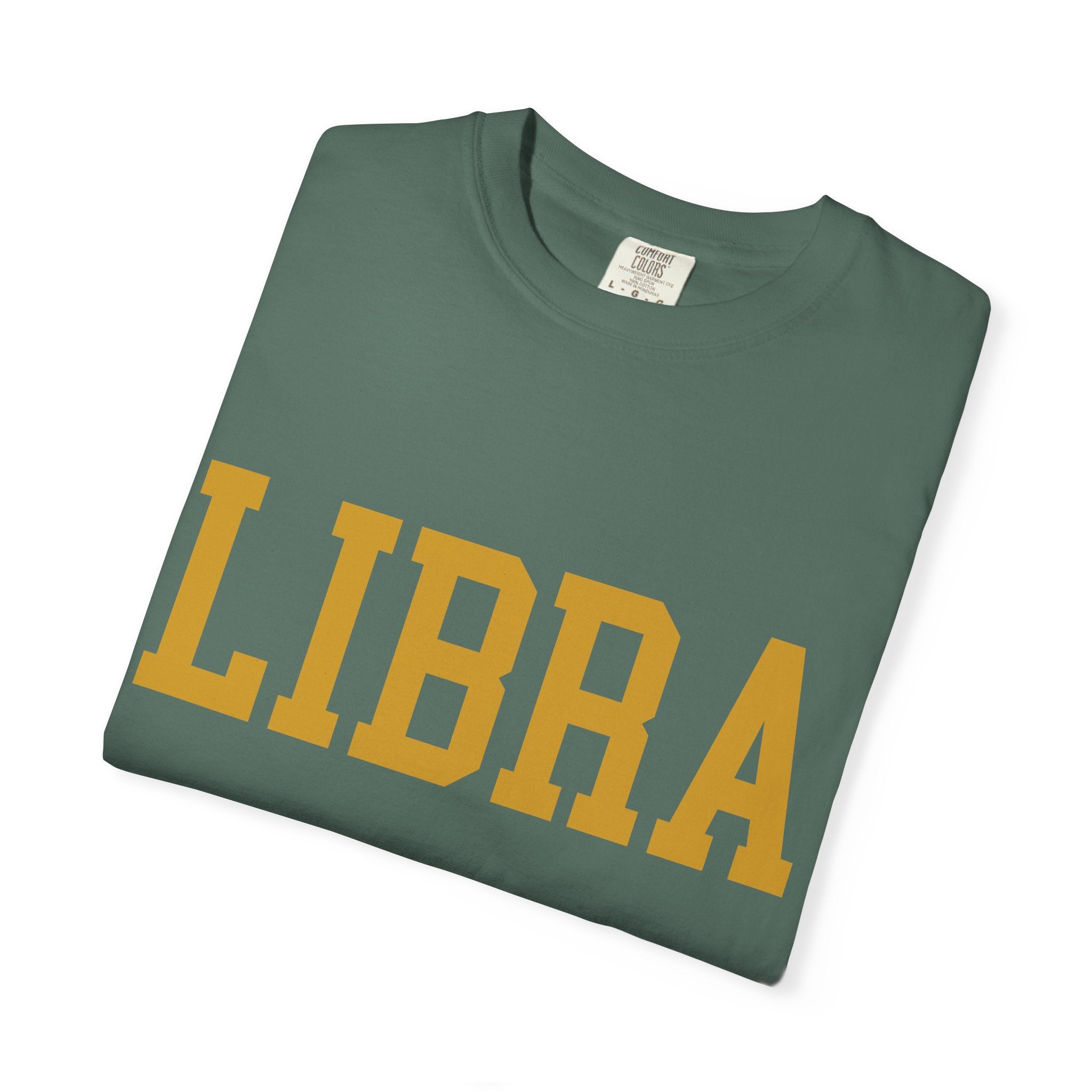 Libra Zodiac T-Shirt — Gold Scales Design (Sun & Moon)